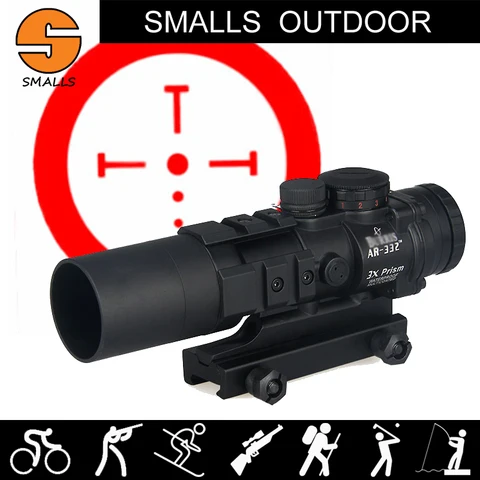 Vista com Balístico Laser para a Caça Airsoft Tático Óptica Rifle Scope Burris Ar-332 3x Prisma Vermelho Ponto cq Retículo Mini Visão