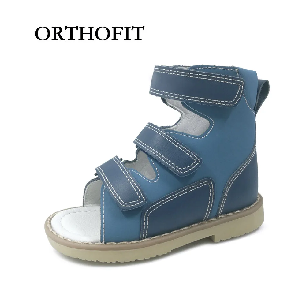 Professional Hard Sole Blue Color Orthopedic Shoes Kids Healthy Summer Orthotic Sandals For Boys