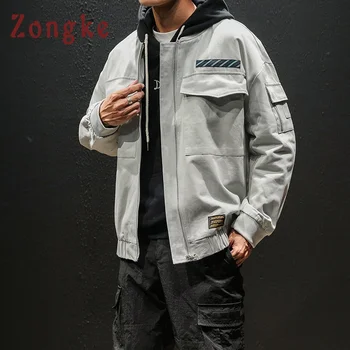 

Zongke Bomber Jacket Men Clothes Japanese Streetwear Hip Hop Coat Men Jacket 2019 Spring Hiphop Mens Jackets And Coats 5XL