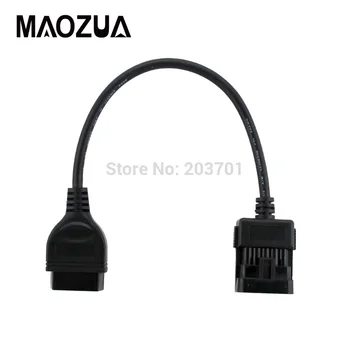 Goede Auto Diagnostische 10Pin OBD OBD2 Connector Kabel Werkt Voor Vauxhall Opel OPCOM Diagnostic Adapter Opel 10 Pin naar OBDII 16 Pin