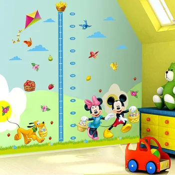 

Mickey Mouse Minnie Vinyl Mural Height Wall Stickers For Kids Rooms Height Measure Chart Wall Decals Room Decor