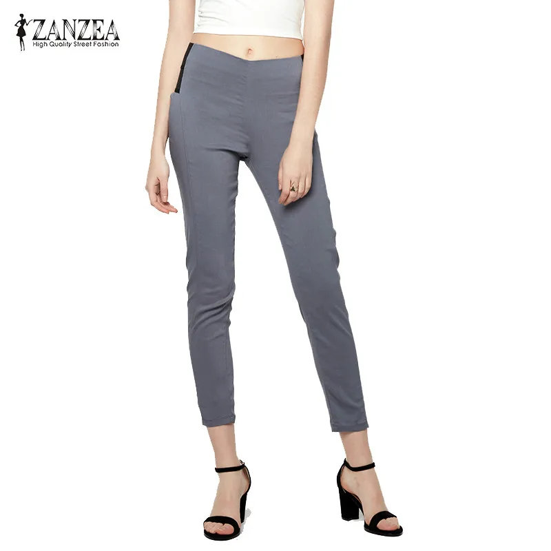 2018 ZANZEA Fashion Womens Elastic Waist Slim Fitness ...