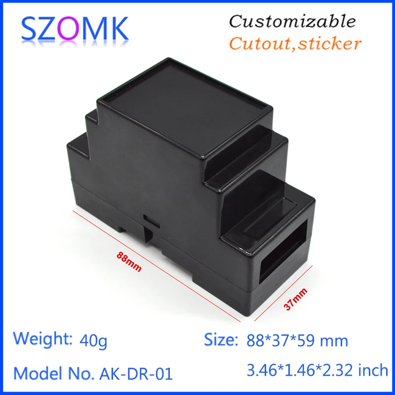 szomk electronics plastic enclosure for pcb junction box din rail enclosure control box szomk outlet boxes instrument enclosure box project box plastic housing (15)