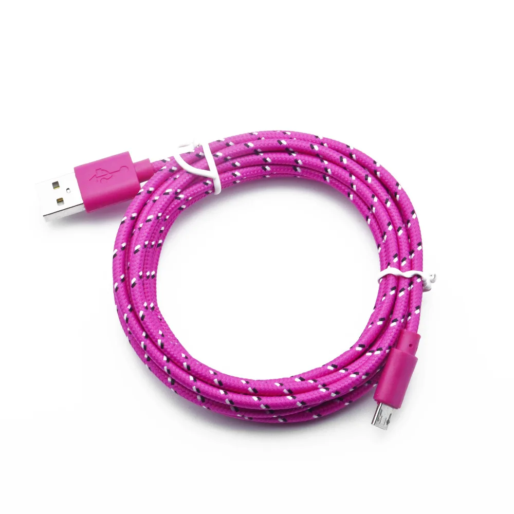 3m color circular woven Mirco data wire  Android phone universal charging line