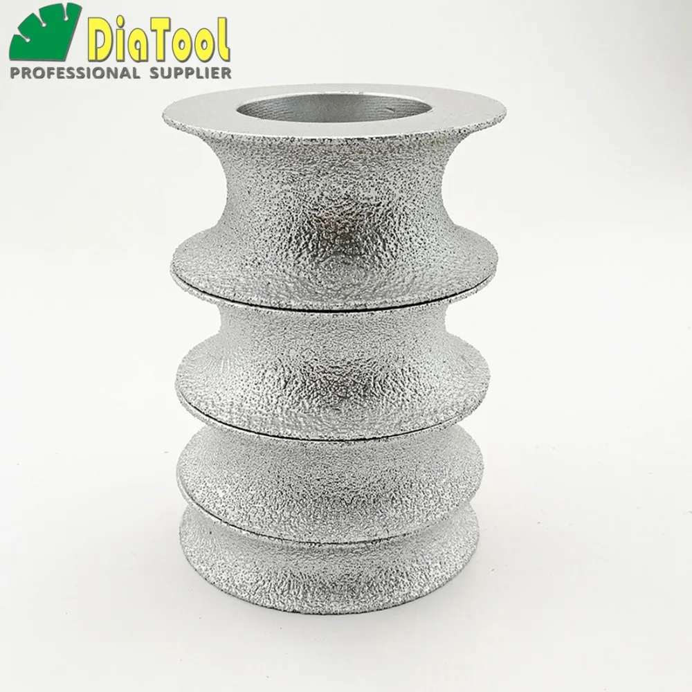 DIATOOL Vacuum Brazed Diamond Grinding Disc of Half-Round Edge 75mm Diamond Wheel Used Dry or Wet 15mm/20mm/25mm/30mm available