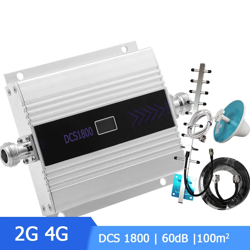 

4G Repeater 1800MHZ DCS Cellular Signal Booster 60B Gain LCD Display Cell Phone Signal Amplifier Band 3 for Home and Office