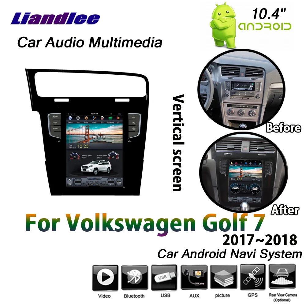 Liandlee автомобиля Android Системы для Volkswagen Golf 7 MK7~ вертикальный Экран Зеркало Ссылка gps Navi навигации мультимедиа