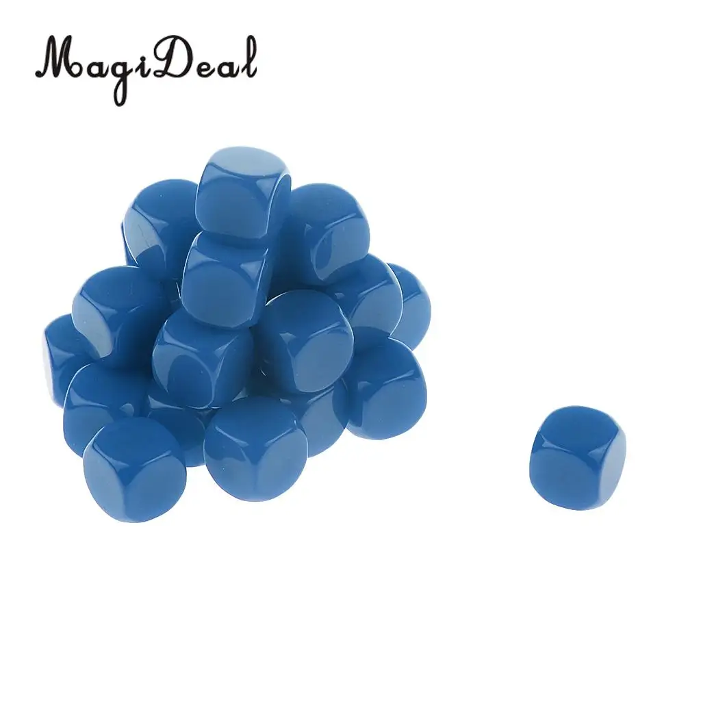 MagiDeal 25pcs Opaque Blank Six Sided Dice D6 D&D RPG Party Game Dices for Classroom Teaching Aids DICE RPG Game Dice