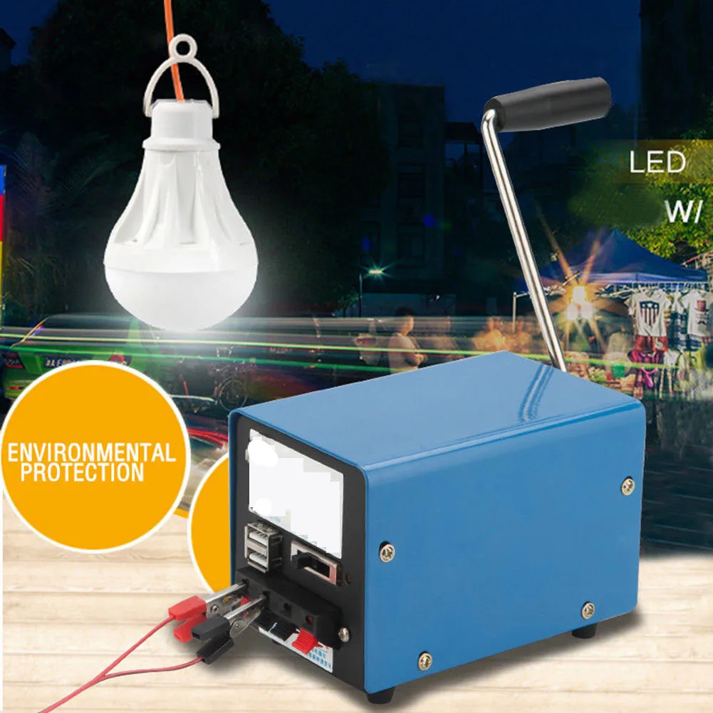 

Outdoor 20W Multifunction Portable Manual Hand Crank Emergency Survival Power for camping hiking phone light charger
