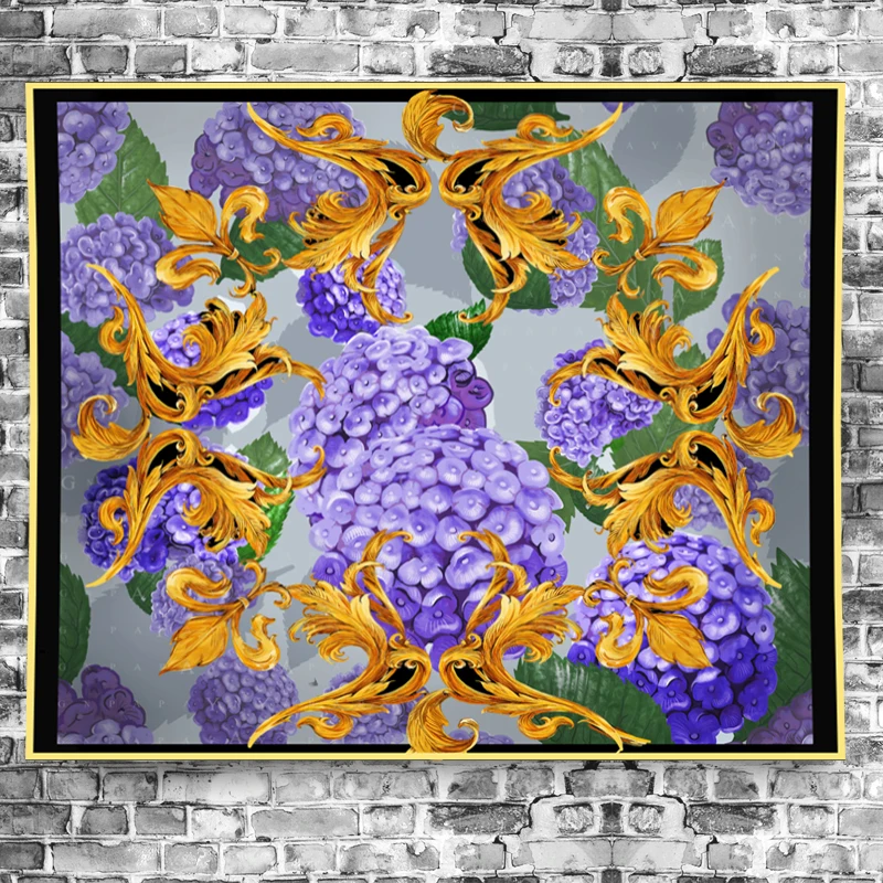 Фиолетовый декор гортензии гобелен винтажная картина макраме богемные ретро настенные мандалы домашний декор GN. PAPAYA