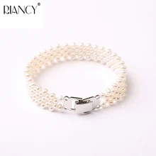 Натуральный пресноводный Изысканный жемчужный браслет, Женские Ювелирные изделия, белый жемчуг, очаровательный браслет, 925 серебряные ювелирные изделия, свадебный подарок
