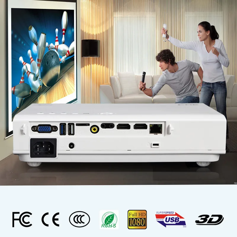 CRE X3001 1280*800 Android Bluetooth Airplay 3D 3LED 1080P DLP проектор домашний кинотеатр