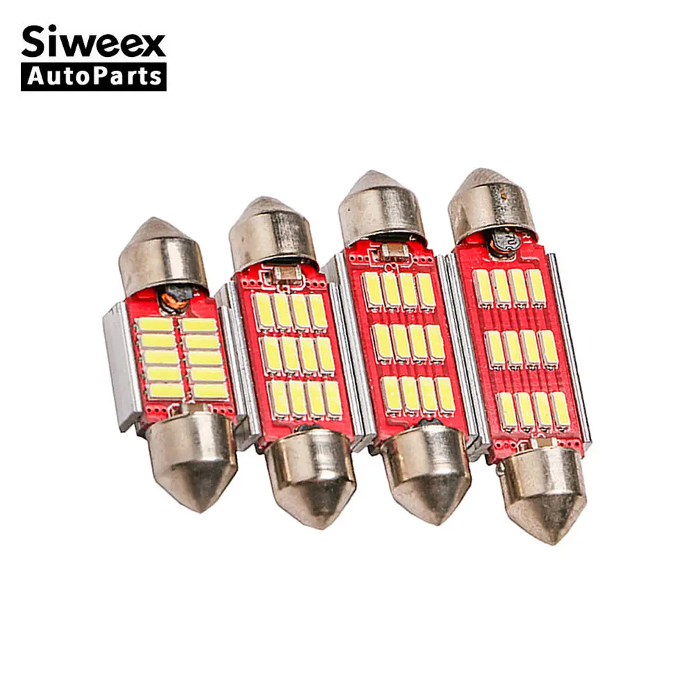 Светодиодная лампа 31 мм 36 39 41 2 шт. 12 4014 Smd светодиодов белый свет купольная