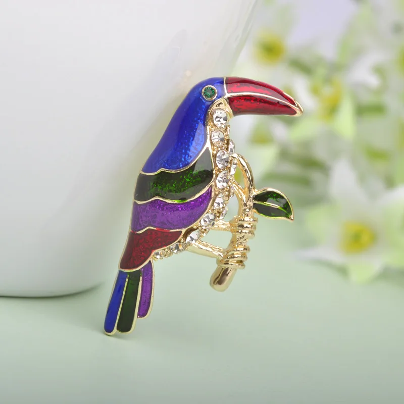 Брошь в виде красивой птицы заколки цветные эмалированные броши ювелирные