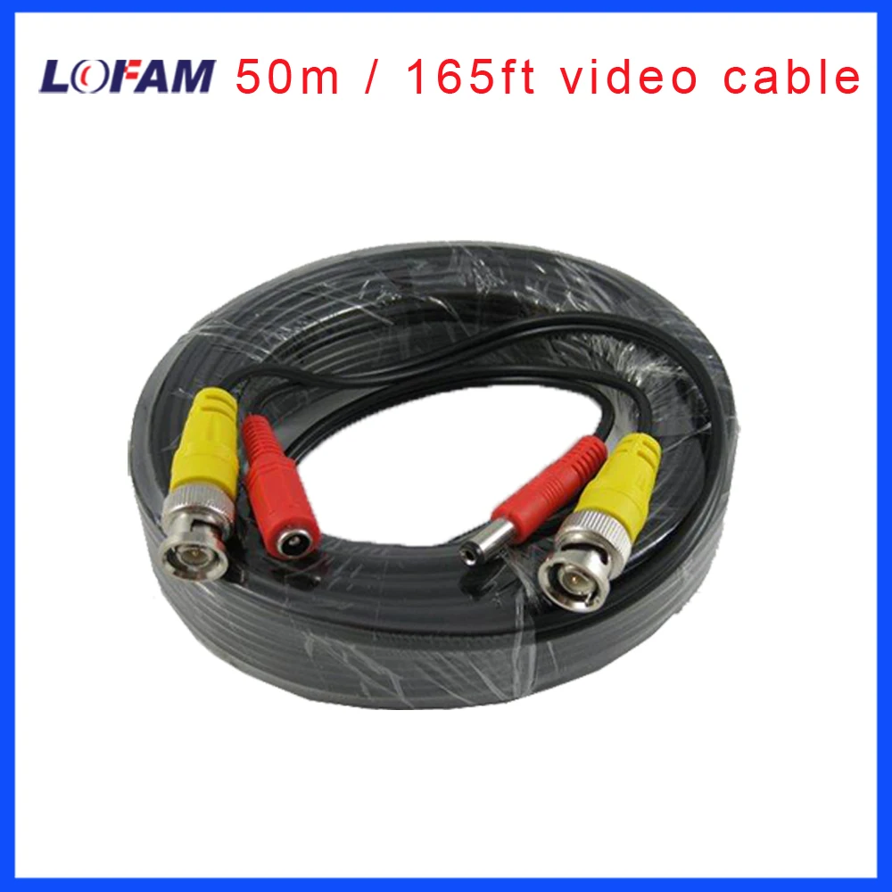 

LOFAM 50m CCTV Cable video power BNC DC 165FT CCTV Camera Cable DVR Cable BNC Coaxial Cable security installation CCTV Accessory