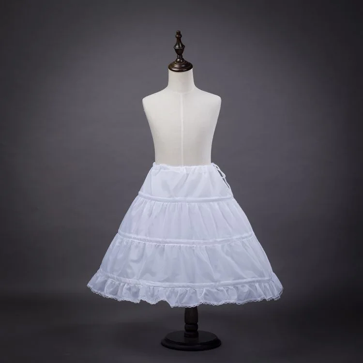

White Mini Ball Gown Kid Petticoat Skirt for Children Flower Girl Clothes