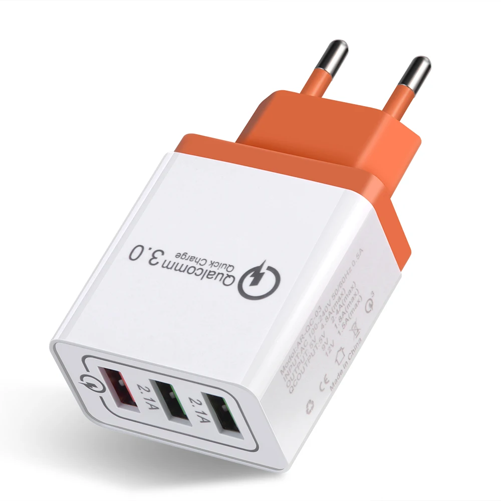 

Quick Charge 3.0 USB Charger Adapter Micro usb Cable Type C Mobile Phone Charger For iphone X 8 7 6 Samsung Xiaomi Android