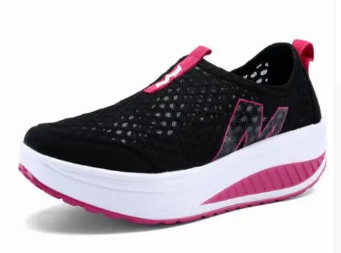 

AGUTZM New Women's Shoes Casual Sport Fashion Shoes Walking Flats Height Increasing Women Breathable Air Mesh Swing Wedges Shoe