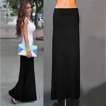 Летние юбки с высокой талией Корейская эластичная юбка Повседневная однотонная Цыганская длинная трикотажная обтягивающая юбка-макси Женская юбка Y522