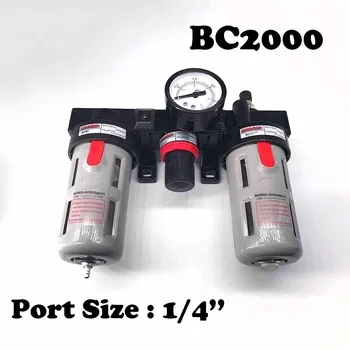 

Free Shipping BC2000 air filter lubricator Triplex filter of oil water separator 1/4'' Size Air Filter Combination