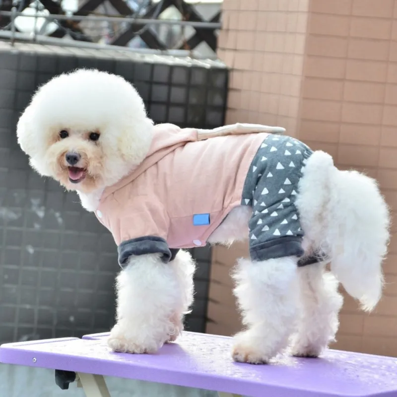 

Winter pet apparel Puppy Cat Clothes Hoodies Coat Warm four Legged jumpsuit Autumn Spring Dog Clothes ropa para perro