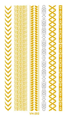Water Transfer Tattoo Golden Gold Sliver Links Bracelet Fake Glitter Metallic Temporary Tattoo Stickers Body Art Taty Water Transfer Tattoo Golden Gold Sliver Links Bracelet Fake Glitter Metallic Temporary Tattoo Stickers Body Art Taty