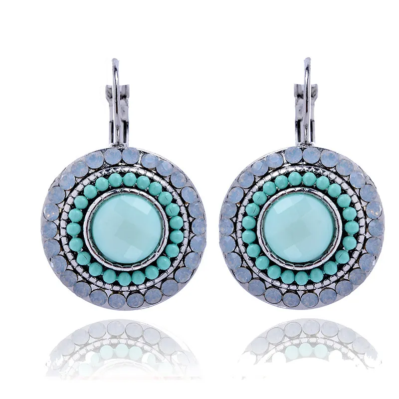 2016 New Hot Christmas Gift Luxury Earrings Silver Plated Austrian crystals 100% Handmade Fashion Jewelry Blue Clip Earrings (3)