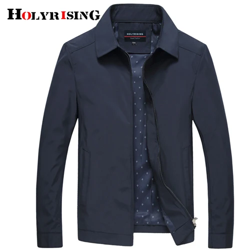 Holyrising, мужские осенние куртки, пальто для мужчин, Jaqueta Masculina, стоячий воротник, мужская куртка-бомбер, Повседневная Деловая куртка 18690 - Цвет: Navy Blue