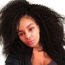 Kinky Curly 250% Density Lace Front Human Hair Wigs For Black Women Full End Pre Plucked Bleached Knots Remy Hair Sunny Queen