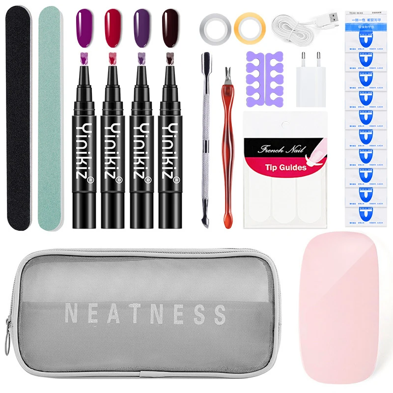 

2019 New Lazy One Step Gel Nail Pen 6w Mini Nail Lamp Nail Tool Storage Bag Set Complete Manicure Set Gel Nail Set TSLM1