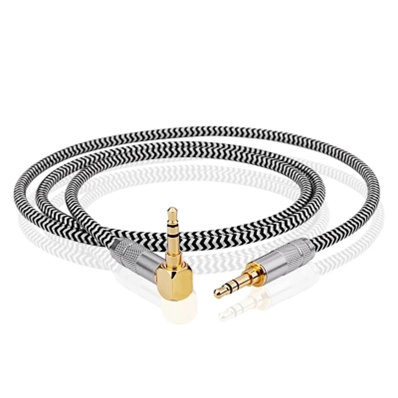 

OFC Nylon Aux Cable 3.5mm to 3.5 mm Male to Male Jack Auto Car Audio Cable Gold Plug Kabel line Cord for Headphones Car AUX Cord