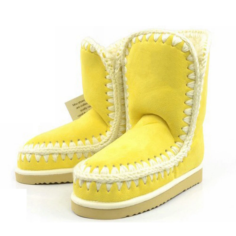 Más Size15 invierno nueva marca Mou botas mujer zurriago de cuero mantener  cálida lana hechos a mano interior de la nieve botas chicas zapatos de  color caramelo|boots mukluk|boot campboots book - AliExpress