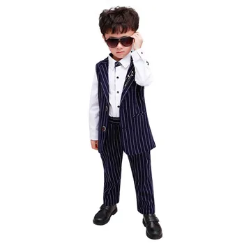 

2-12Y Striped Two Pieces Suit Vest+Pant Baby Formal Suit KS-2061