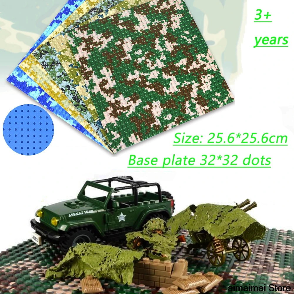

Legoing Base Plate 32*32 Dots Baseplate Board Military Duplo Building Bricks Block Children MOC DIY Toys Small Particle Legoings