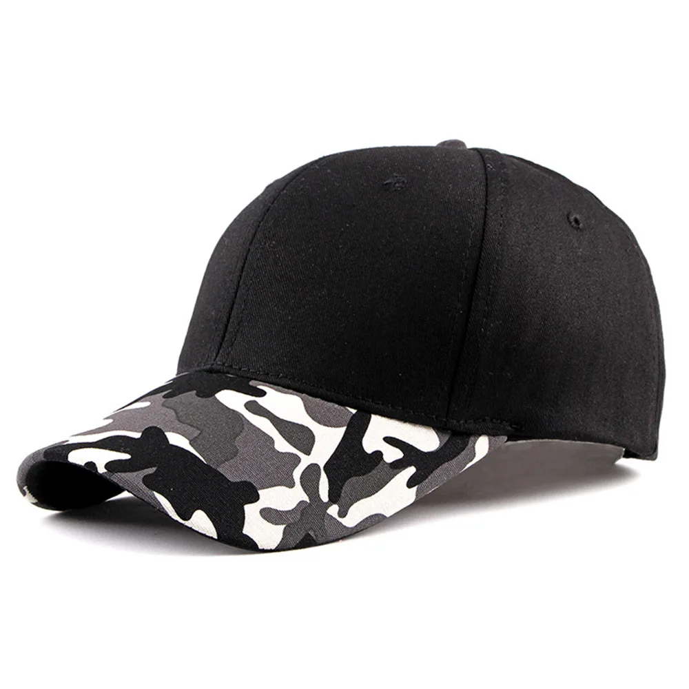 FS White Streetwear Patchwork Camouflage Baseball Caps Custom Full Cap Women Men Gorra Camuflaje Snapback Hats - Цвет: Black Baseball Cap