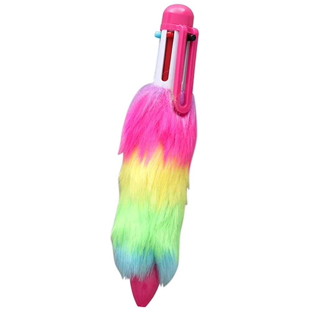 Ballpoint Pen Writing Smooth School Supplies 6 In1 Fashion Portable Multicolor Gift Plush Office Students Durable Stationery