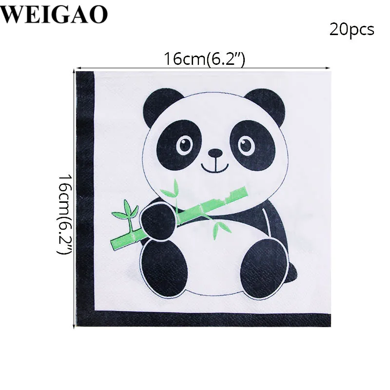 Cyuan Panda вечерние украшения животные панда бумажная тарелка на день рождения чашка баннер детский душ День Рождения украшения Детские цифры воздушные шары - Цвет: napkin