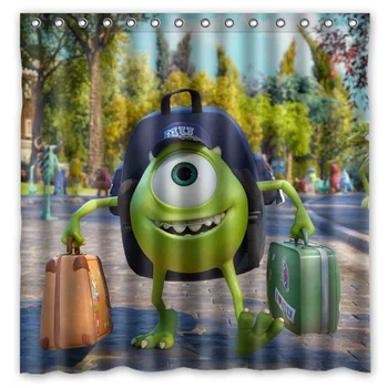 

Bathroom Products Polyester Fabric Monster University Printed Shower Curtains Waterproof Washable Curtain 72"*72" 12pcs Hooks
