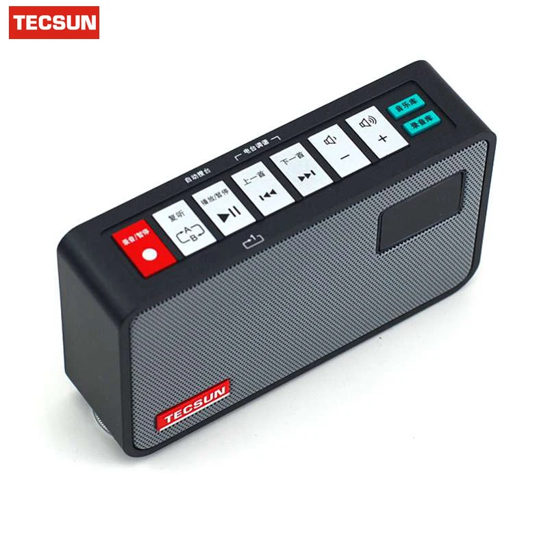 Tecsun ICR-100 ICR100 аудио рекордер плеер регистратор эфира мини радио FM радио TF карта памяти SD, динамик портативное радио