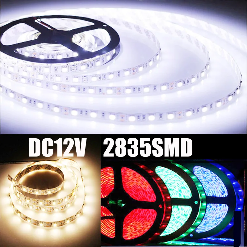 2835 SMD RGB Led Strip Light 60Leds M DC 12V Non Waterproof Kitchen Cabinet Counter LED