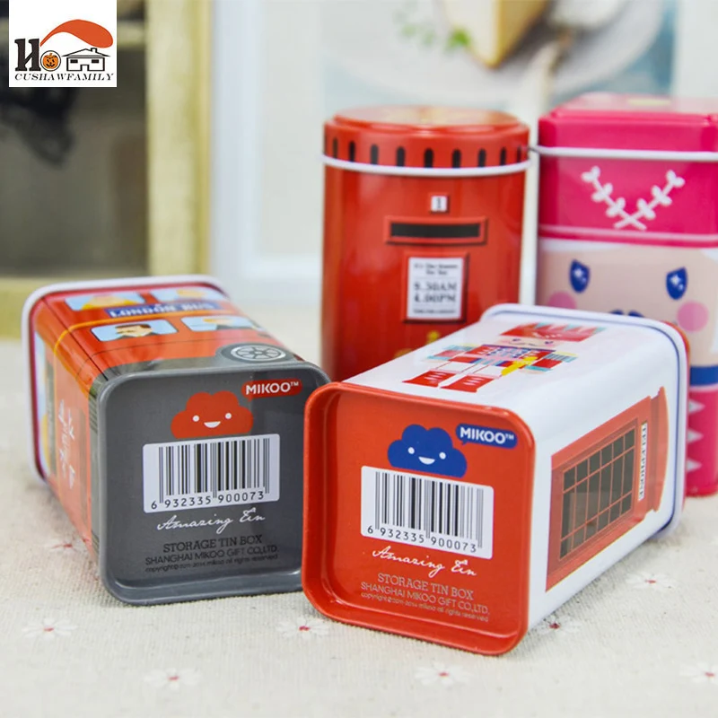 

CUSHAWFAMIY Europe type British Tea receive box candy storage box wedding favor tin box cable organizer container household