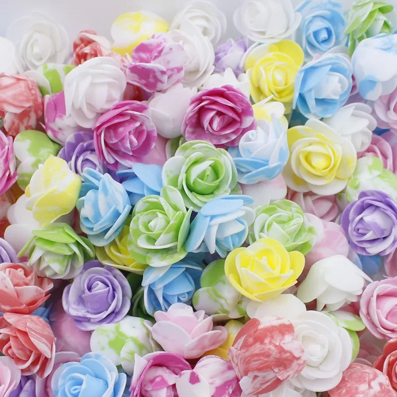 50pcs Multi Color Foam Rose 3 3.5cm Mini Tiny Flower ...