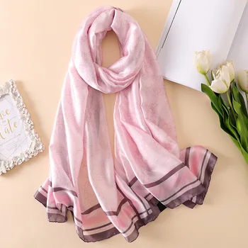 

Luxury Brand New Summer Women's Scarf Fashion Lady Silk Scarves Crown Plaid Print Shawls Pashmina Foulard Femme Long Bandana