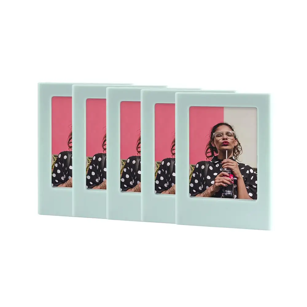 light blue CAIUL фото рамка для ЖК-дисплея с подсветкой Fujifilm Instax Mini 8/8+ 9 фотоальбом магнитный стикер для холодильника 3 дюймов фоторамка с 10 Цвета - Цвет: light blue