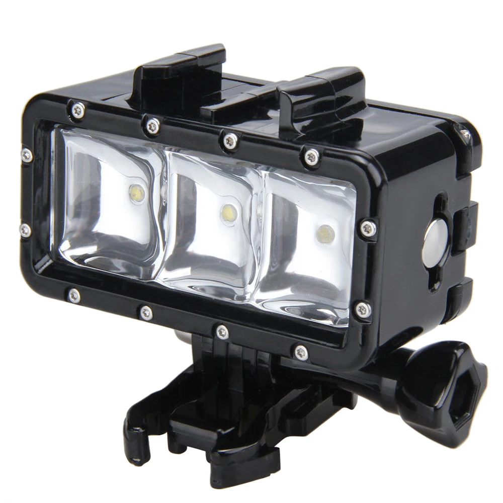 

2 Packs 30M Waterproof LED Driving lamp video light for Hero 4 3+ 3 Sports Camera Black
