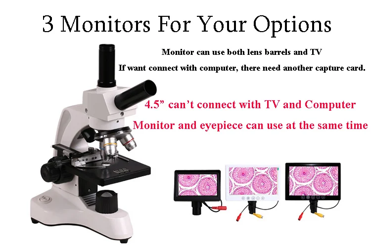 Professional Biological Microscope 400X with 3 Inches LCD Screen For Blood Detection Mites Aquaculture Instrument-21