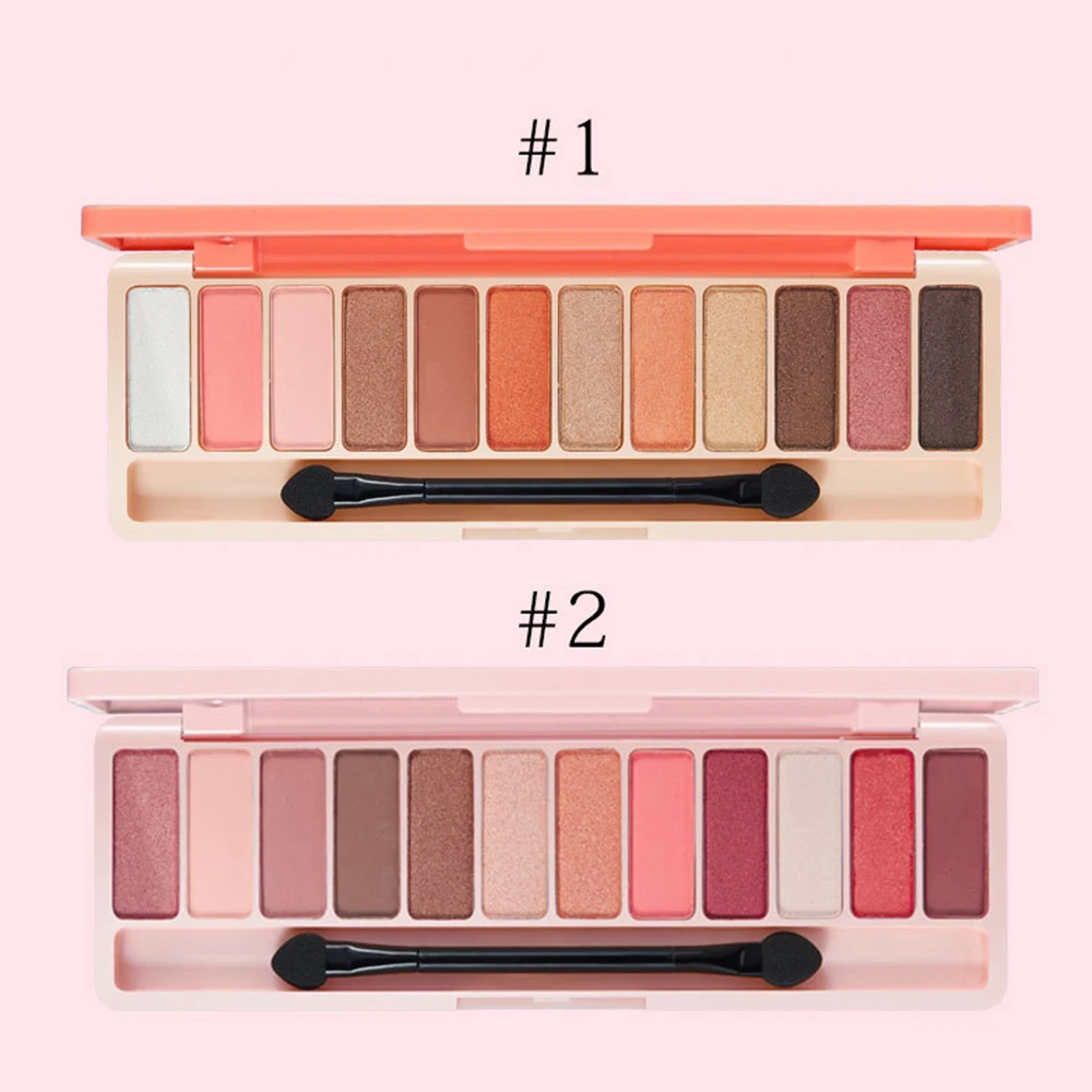 

Manooby 12 Color Pearlescent Matte Eyeshadow Easy To Carry Fashion Beauty Eyeshadow Palette Waterproof Eyeshadow