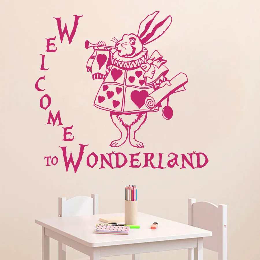 Hot Quote to Wonderland Rabbit Wall Decal Alice in Wonderland