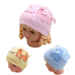 Новорожденных детские шапки для девочек слон мальчики шляпа Кепки s хлопок Вязание шляпа весна осень колпак для новорожденных девочек