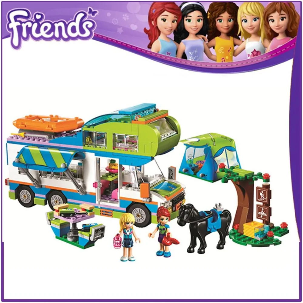 

The Mia's Camper Van Camping Adventure 41339 Building Blocks Model 10858 01062 Compatible legoing with Friends Girl Toys